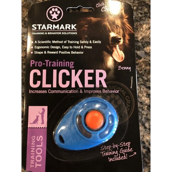 Star Mark Triple Crown dog Pro Training Behavior Clicker Blue Orange - Picture 1 of 3